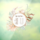 ベージュとミントの花束 開店時間 窓用シール ウィンドウサイン (シート3)