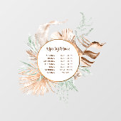 ベージュとミントの花束 開店時間 窓用シール ウィンドウサイン (シート)