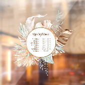ベージュとミントの花束 開店時間 窓用シール ウィンドウサイン (シート2)