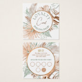 ベージュとミントブーケロイヤリティカード (正面&裏面)