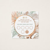 ベージュとミントブーケロイヤリティカード (裏面)