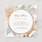 ベージュとミントブーケ名刺 スクエア名刺 (裏面)