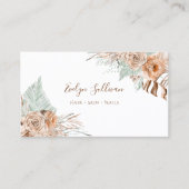 ベージュとミント・トロピカル・ビジネス・カード 名刺 (正面)