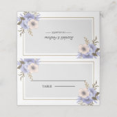 ベージュとラベンダーの花 プレイスカード (外部開封)