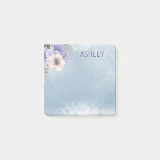 ベージュとラベンダー色の花 ポストイット (正面)