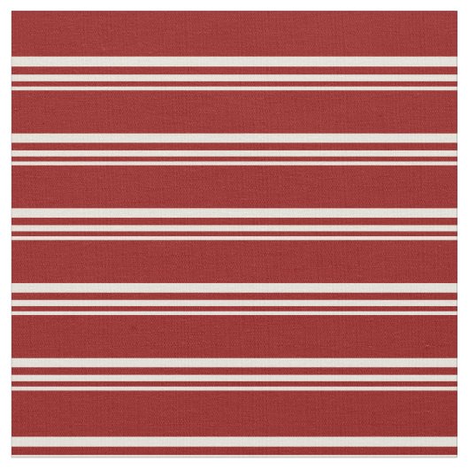 ベージュと濃い赤の線 ファブリック (クローズアップ)