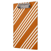 ベージュと焦げオレンジの5つのストライプパターン クリップボード (左)