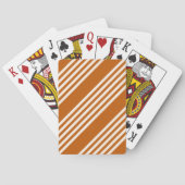 ベージュと焦げオレンジの5つのストライプパターン トランプ (裏面)