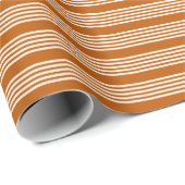 ベージュと焦げオレンジの5つのストライプパターン ラッピングペーパー (ロールコーナー)