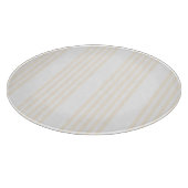 ベージュと白い5つのストライプパターン カッティングボード (角)