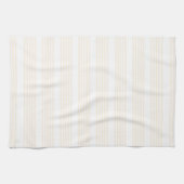 ベージュと白い5つのストライプパターン キッチンタオル (横)