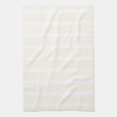 ベージュと白い5つのストライプパターン キッチンタオル (縦)