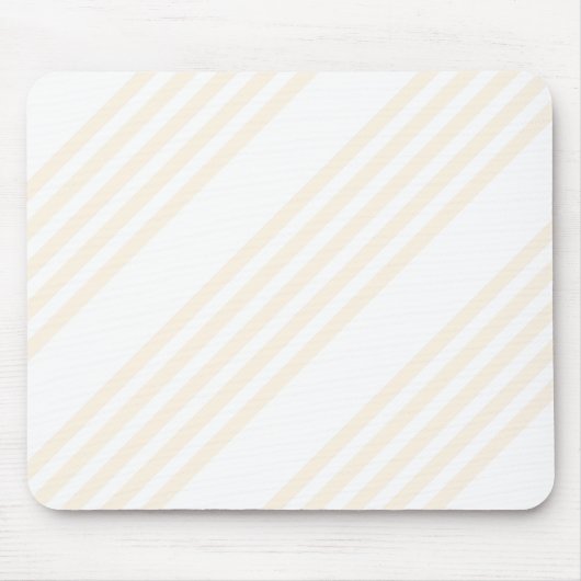 ベージュと白い5つのストライプパターン マウスパッド (正面)