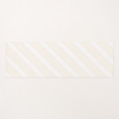 ベージュと白い5つのストライプパターン ヨガマット (正面(横))