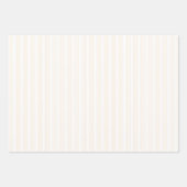 ベージュと白い5つのストライプパターン ラッピングペーパーシート (正面3)