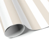 ベージュと白の垂直ストライプパターン ラッピングペーパー (ロールコーナー)