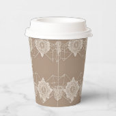 ベージュと白の模様のAIアート 紙コップ (右)