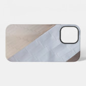 ベージュと白の表面 iPhoneケース (裏面横)