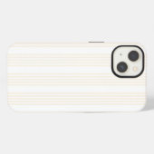 ベージュと白の5本ストライプ柄 iPhoneケース (裏面横)