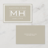 ベージュと白エレガント色 名刺 (正面/裏面)