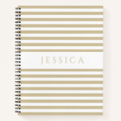 ベージュと白ストライプののパターン名 ノートブック (正面)