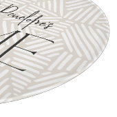 ベージュと白モダン幾何ホミニマルーム カッティングボード (角)