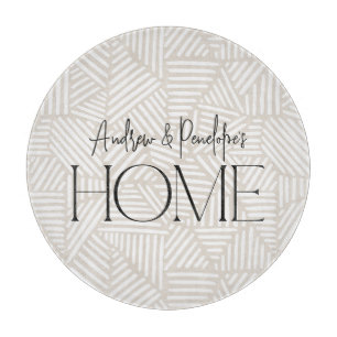 ベージュと白モダン幾何ホミニマルーム カッティングボード