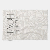 ベージュと白モダン幾何ホミニマルーム キッチンタオル (横)