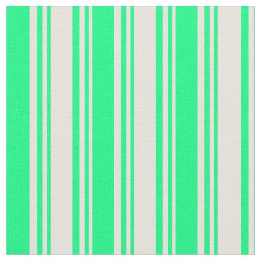 ベージュと緑のパターン ファブリック (クローズアップ)