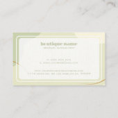 ベージュと緑の美容師の落ち着いた色 名刺 (裏面)