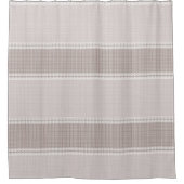 ベージュと茶色のタータンチェック。 シャワーカーテン (正面)