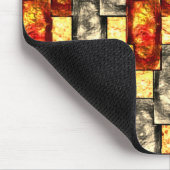 ベージュと赤で並んだ彫刻された長方形の作品 マウスパッド (コーナー)