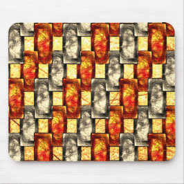 ベージュと赤で並んだ彫刻された長方形の作品 マウスパッド