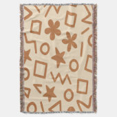 ベージュと赤みの強いスローケット スローブランケット (正面縦)