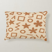 ベージュと赤褐色のアクセント枕 アクセントクッション (裏面)