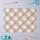 ベージュと金ゴールドタフテッド 薄葉紙 (クラフト)