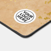 ベージュと金ゴールドマーブルデスクマットマウスパッド デスクマット (コーナー)