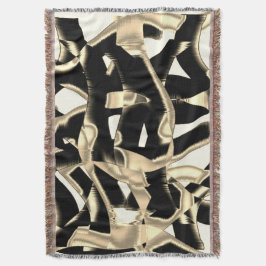 ベージュと黒のスクラップまたはテープを破壊澄んした スローブランケット