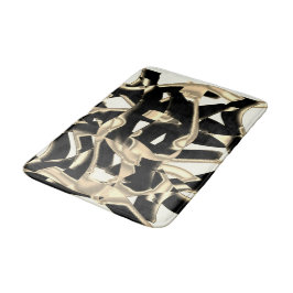 ベージュと黒のスクラップまたはテープを破壊澄んした バスマット