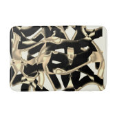 ベージュと黒のスクラップまたはテープを破壊澄んした バスマット (正面)