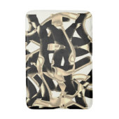 ベージュと黒のスクラップまたはテープを破壊澄んした バスマット (正面縦)