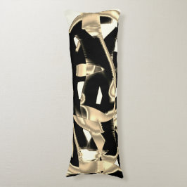 ベージュと黒のスクラップ、リボンの破壊澄ん ボディピロー