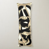 ベージュと黒のスクラップ、リボンの破壊澄ん ボディピロー (裏面 (縦))