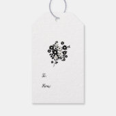 ベージュと黒の花 ギフトタグ (裏面)