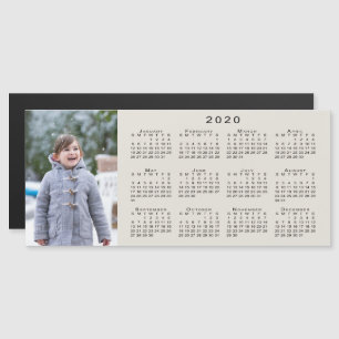 ベージュに写真2020の予定表を追加