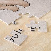 ベージュに名前を付けた柔らかいコートのウィートテリア犬 ジグソーパズル (側面)