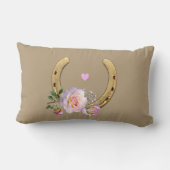 ベージュに馬蹄と花 ランバークッション (裏面)