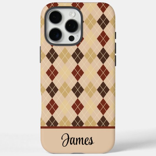 ベージュのアーガイル模様のiPhone/iPadケースをカスタマイズ Case-Mate iPhoneケース (裏面)
