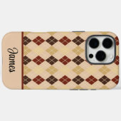ベージュのアーガイル模様のiPhone/iPadケースをカスタマイズ Case-Mate iPhoneケース (裏面 (横))