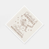 ベージュのカクテルとカウガールズ ロデオ ブライズテイル スタンダードランチョンナプキン (角)